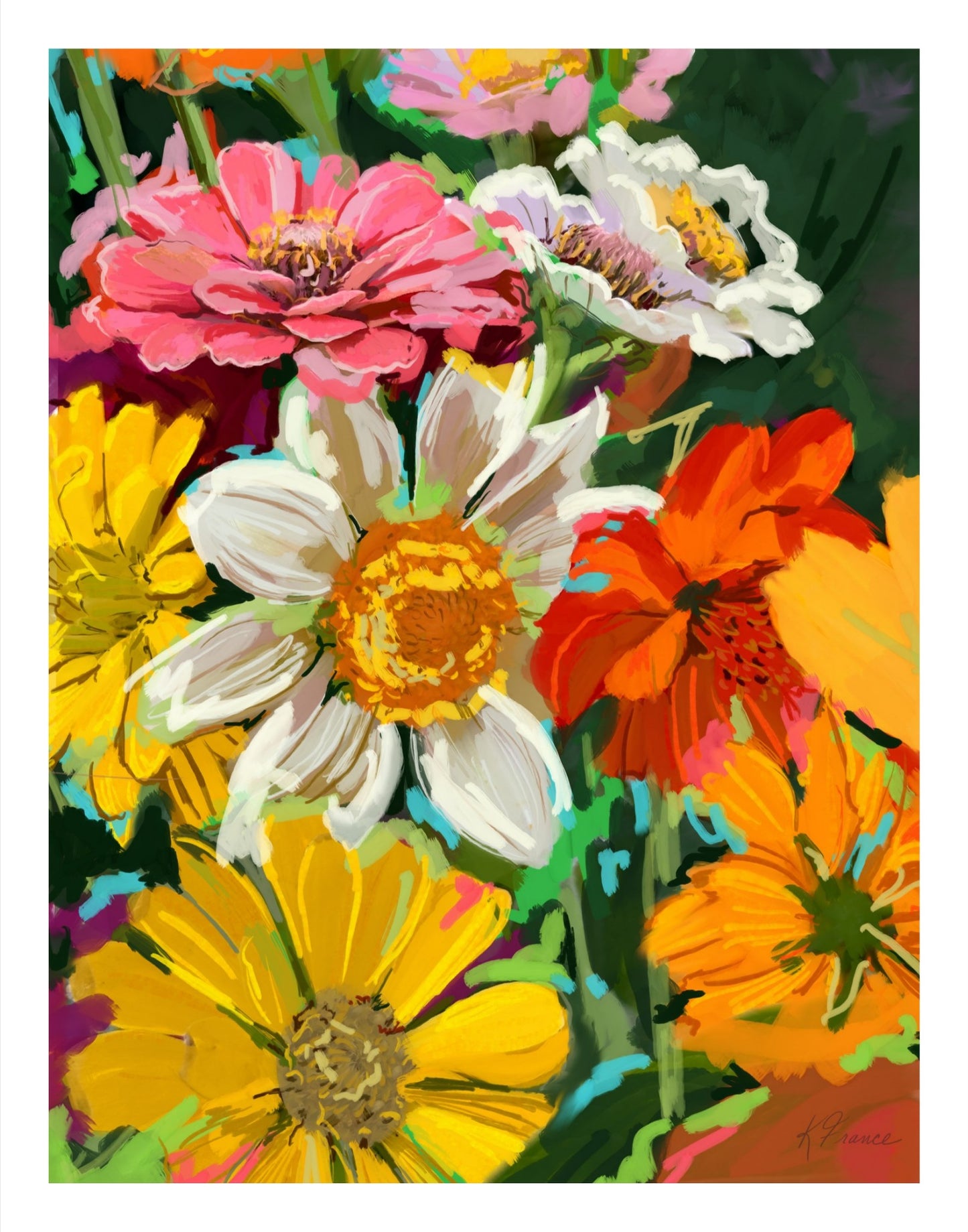 Backyard Bouquet Giclee print on archival paper- several sizes available