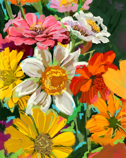 Backyard Bouquet Giclee print on archival paper- several sizes available